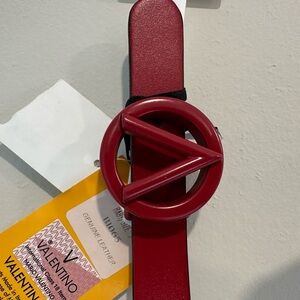 Valentino Bold Red Belt with Signature Buckle